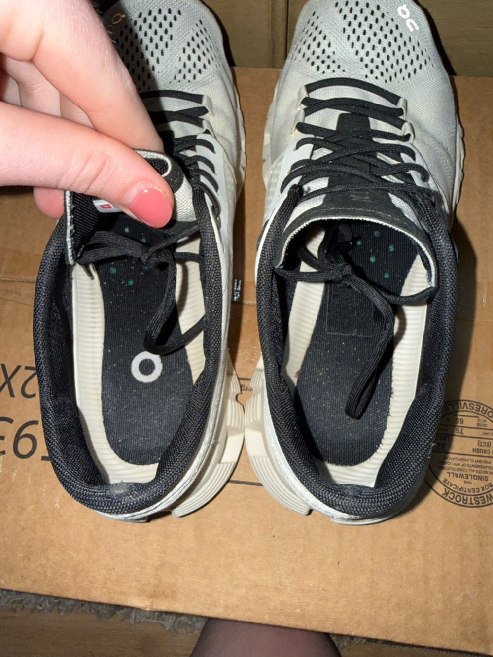 On Cloud X Running Tennis Shoes. Women’s White and Black Athletic Shoes - Picture 5 of 7